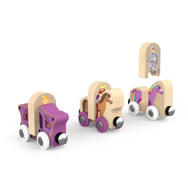 ORBRIUM 68 Pcs Fantasy Kingdom Adventure Wooden Train Set in Wooden Storage Box Unisex Children Toys Girls Boys 3 4 5 6 7 Years Compatible with Thomas  BRIO  Melissa and Doug  Imaginarium  IKEA - Image 3